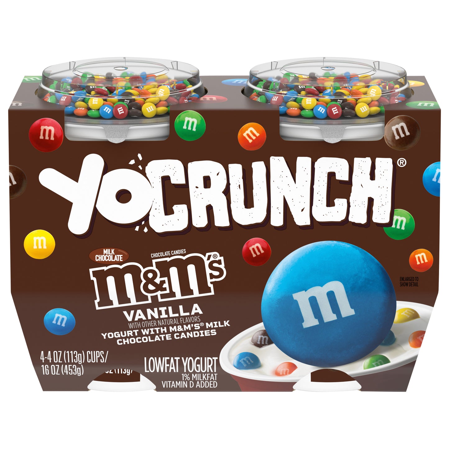 YoCrunch Low Fat Vanilla with M&Ms Yogurt, 4 Oz. Cups, 4 Count