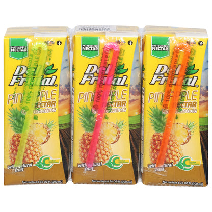 Del Frutal Pineapple Nectar from Concentrate 3 - 200 ml Cartons