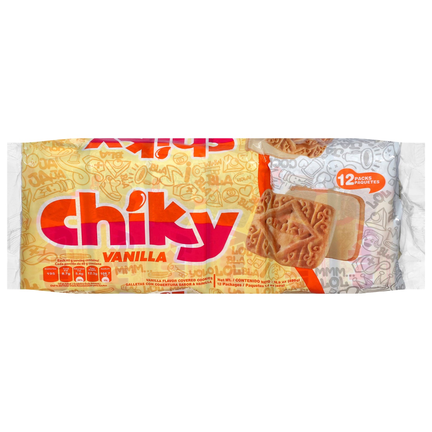 Chiky Vanilla Cookies 12 - 1.4 oz Packs