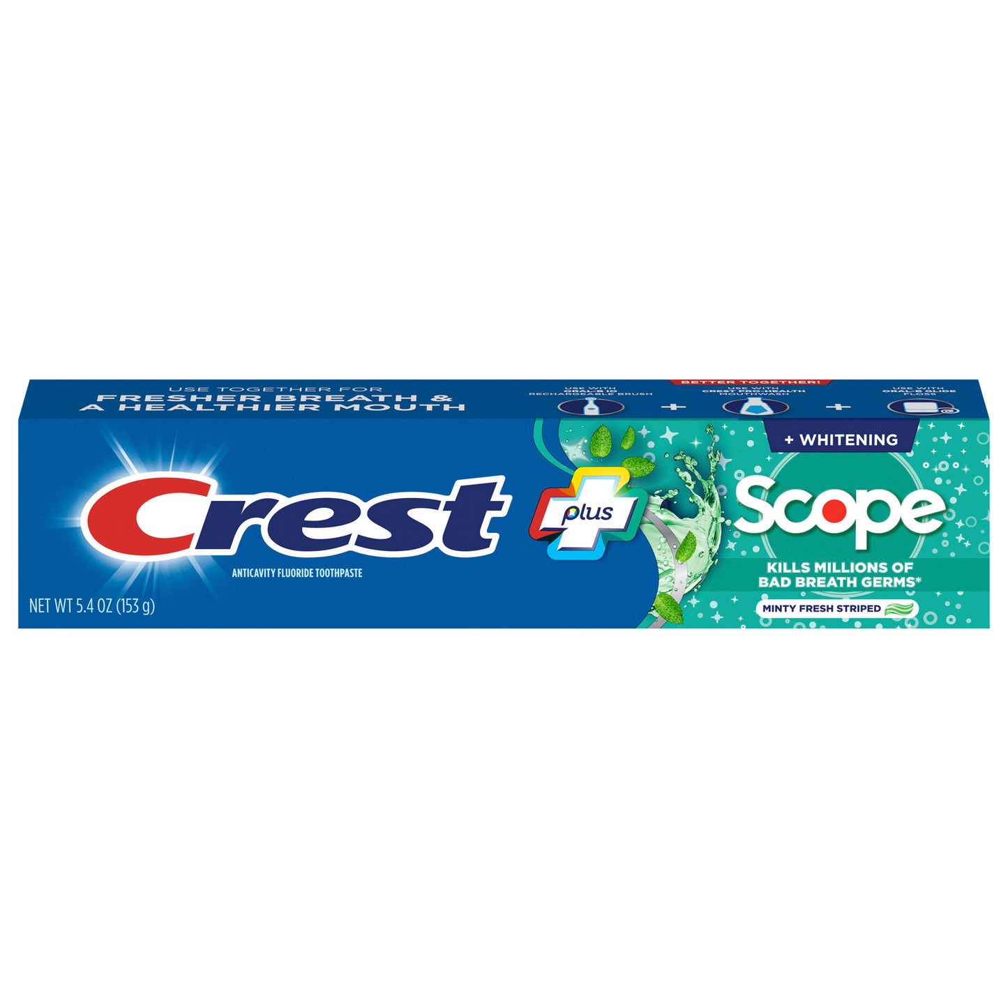 Crest + Scope Complete Whitening Toothpaste, Minty Fresh, 5.4 oz