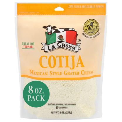La Chona Cotija Mexican Style Grated Cheese 8 oz