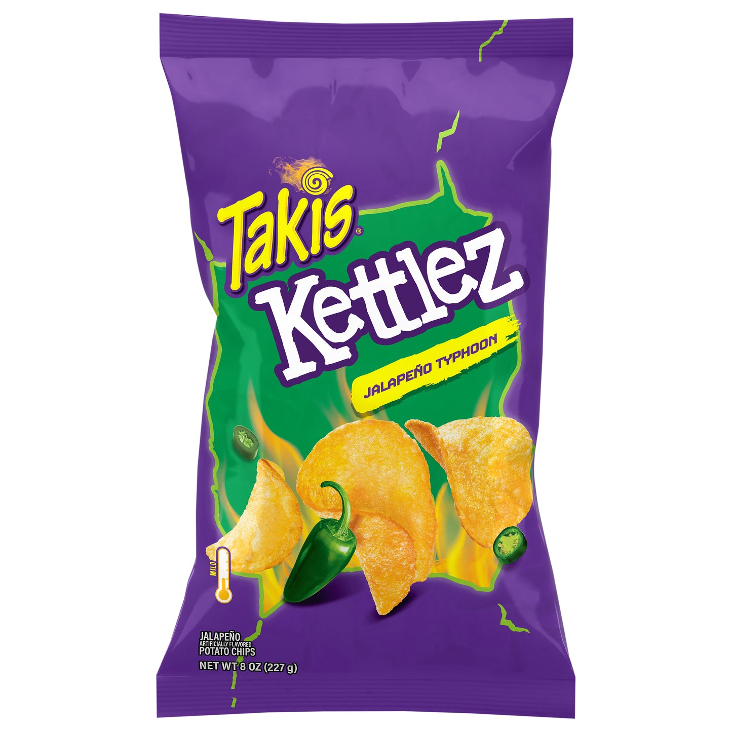 Takis Kettlez Mild Jalapeno Typhoon Potato Chips 8 oz