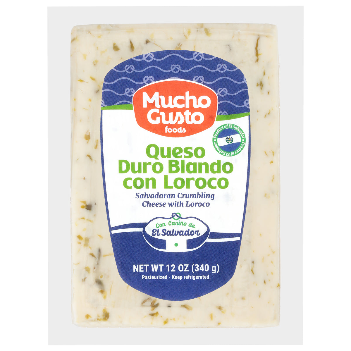 Mucho Gusto Foods Queso Salvadoreño Desmoronado con Loroco 12 oz