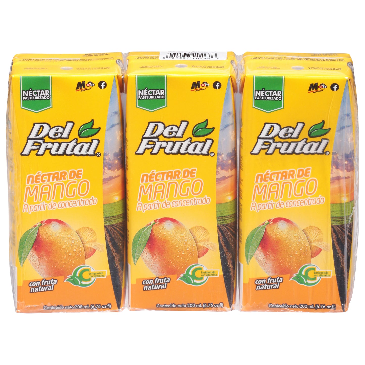 Del Frutal Mango Nectar 3 - 6.76 oz Packs