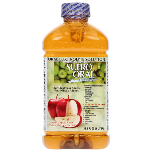 Suero Oral Natural Apple Flavor Oral Electrolyte Solution 33.8 fl oz