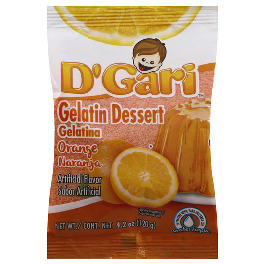 D'Gari Orange Gelatin Dessert 4.2 oz