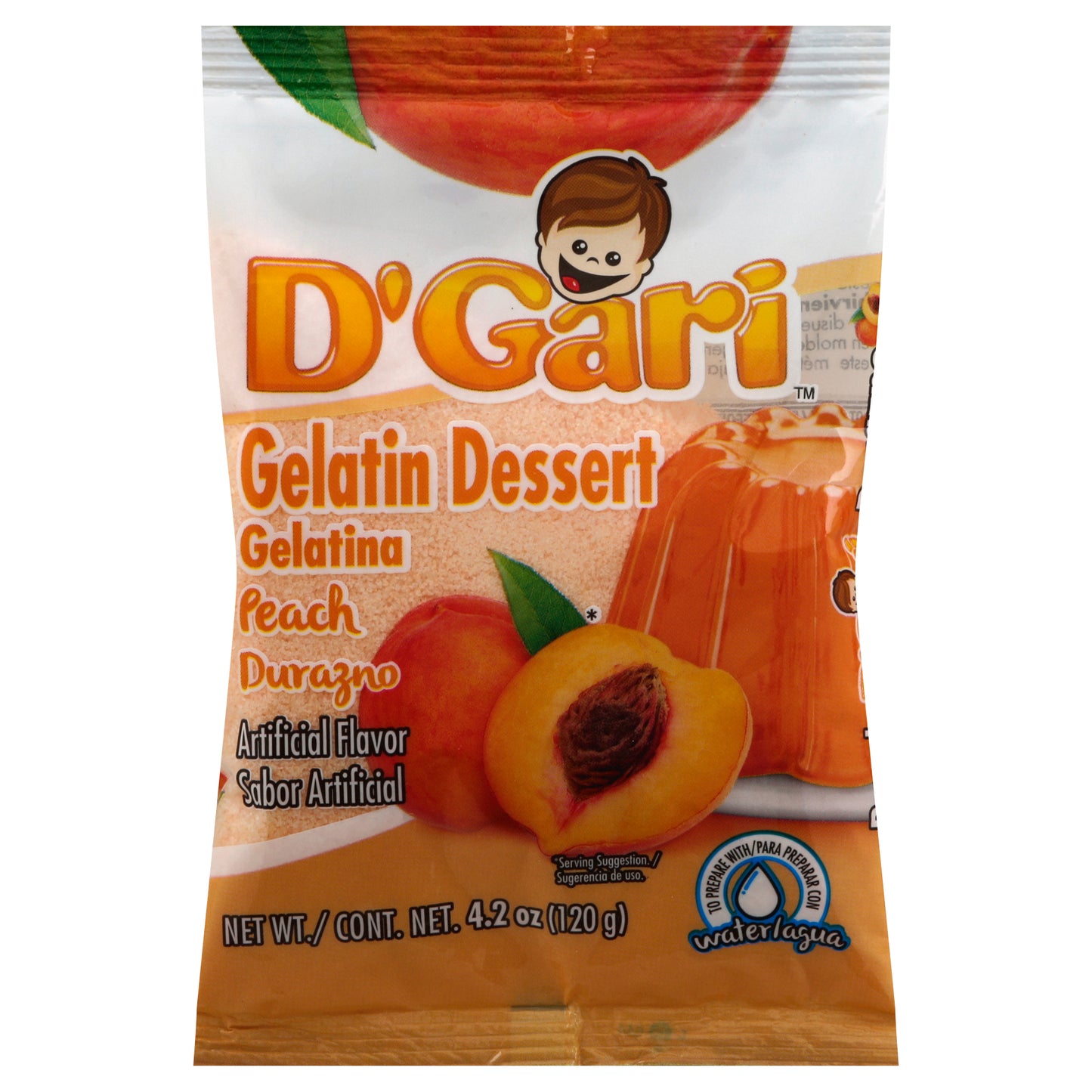 D'Gari Peach Gelatin Dessert 4.2 oz