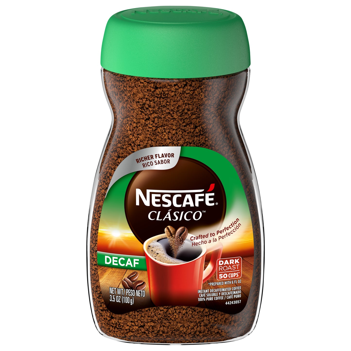 Café Instantáneo Descafeinado Tostado Oscuro Clásico Nescafé 3.5 oz