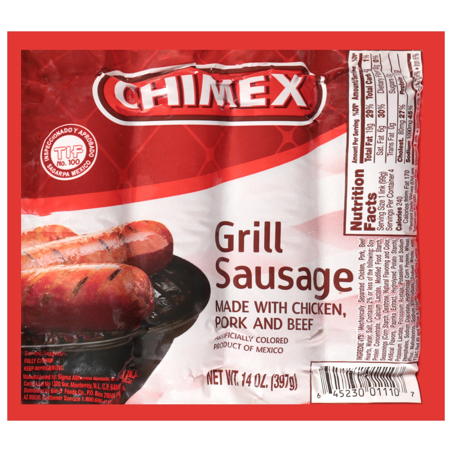 Chimex Grill Sausage 14 oz