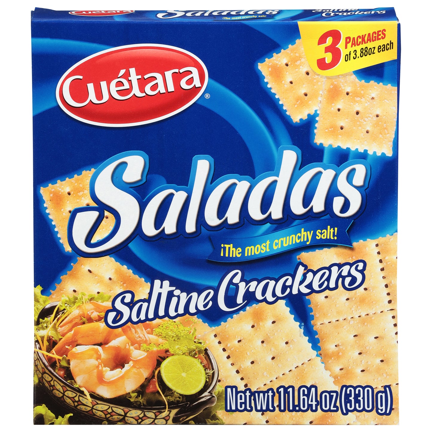 Cuetara Saladas Saltine Crackers 3 - 3.88 oz Packages