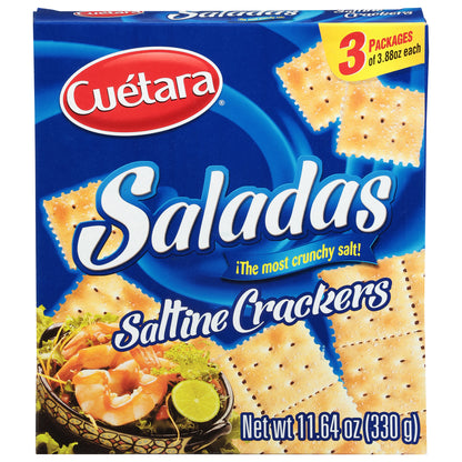 Cuetara Saladas Saltine Crackers 3 - 3.88 oz Packages