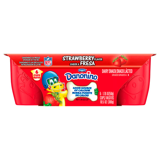 Danonino Strawberry Dairy Snack, 1.76oz, 6 Count