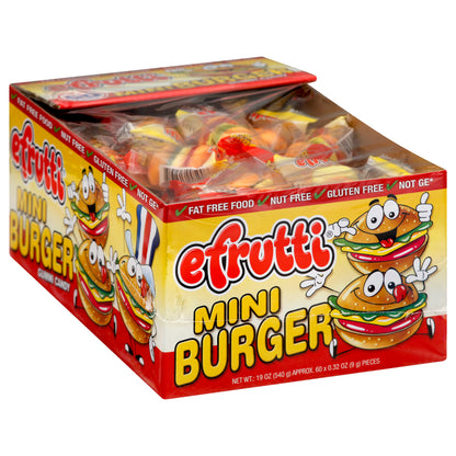 Efrutti Mini Burger Gummi Candy 60 ea