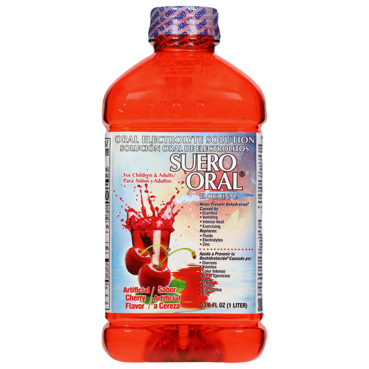 Suero Oral Cherry Flavor Oral Electrolyte Solution 33.8 fl oz