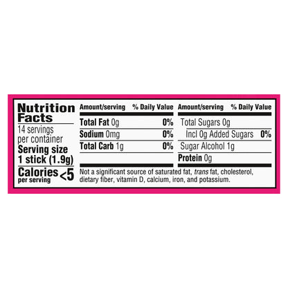 MONDELEZ GLOBAL LLC (SNACKS US) TRIDENT Bubblegum 14PC Sleeve Top 623749 516483 - TRIDENT Redesign US - WAVE 1 14 STICKS English