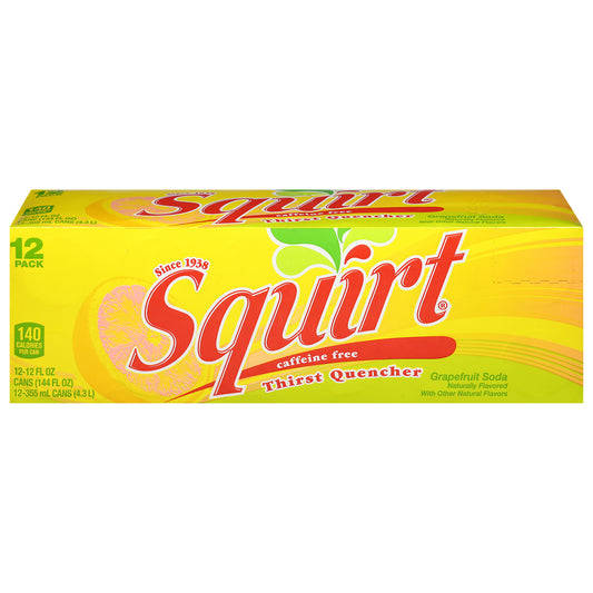 Squirt Thirst Quencher Caffeine Free Grapefruit Soda 12 - 12 fl oz Cans