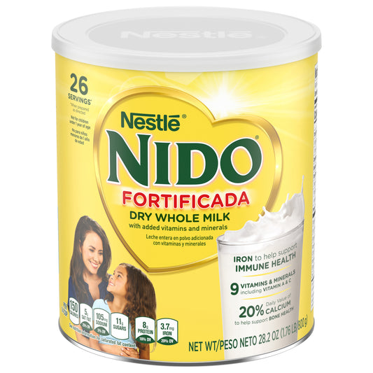 NIDO Full Cream Milk Powder Fortified 28.2 OZ (1.76 LB - 800 g) English-Spanish